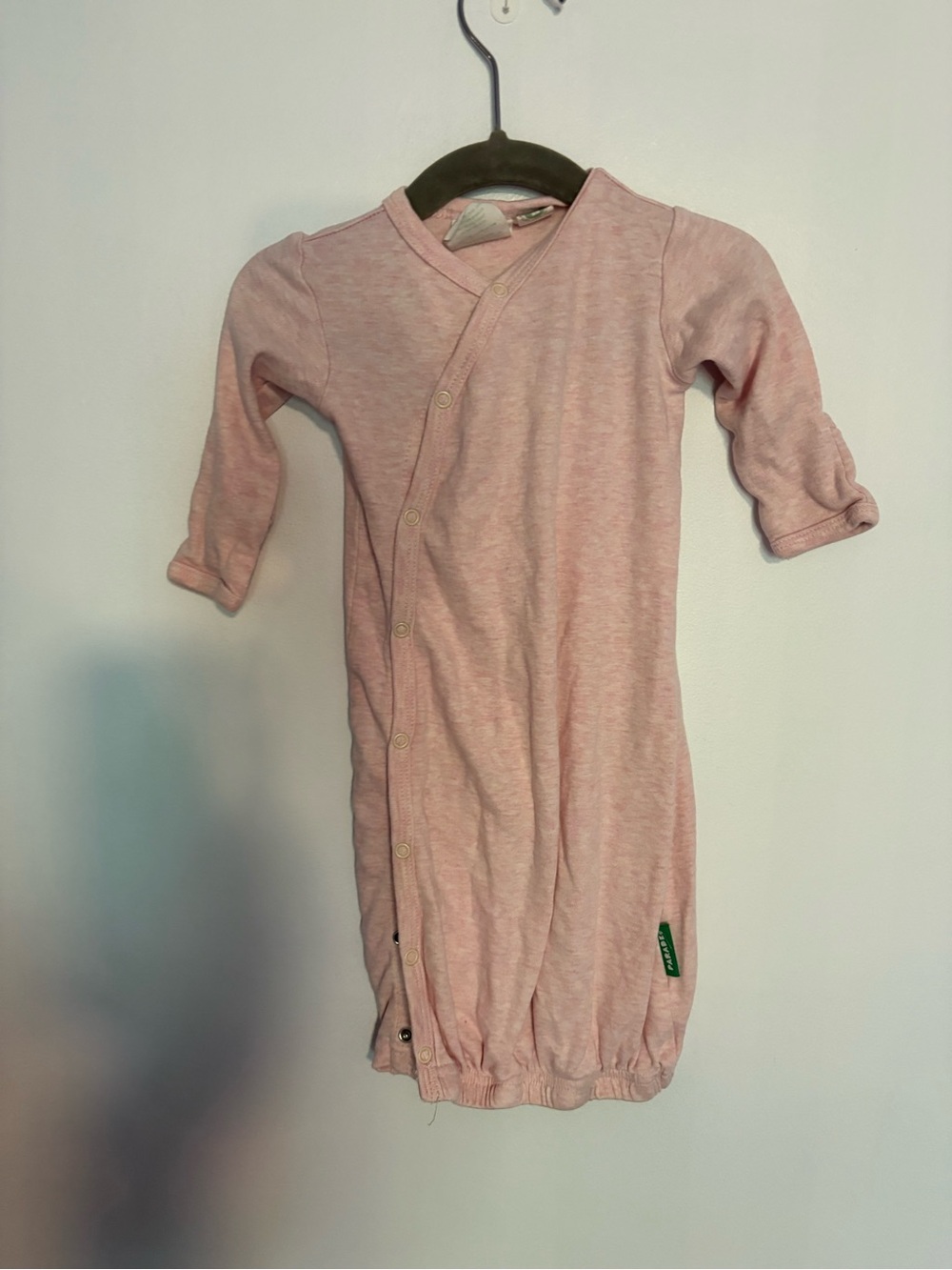Baby Pink Snap-Front Gown Parade Organic Cotton